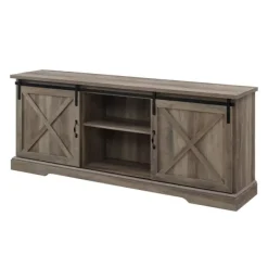 Tv Stands & Media Consoles-Kirkland's Home Wash Sliding Barn Door Tv Stand Gray