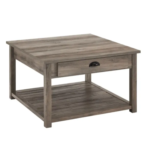 Coffee Tables-Kirkland's Home Wash Square Coffee Table Gray