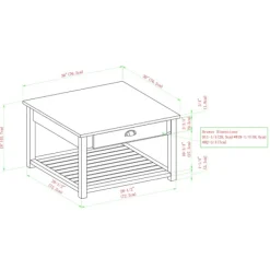 Coffee Tables-Kirkland's Home Wash Square Coffee Table Gray