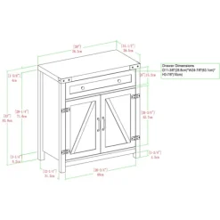 Cabinets & Sideboards-Kirkland's Home Wash Wooden And Metal Barn Door Cabinet Gray