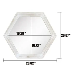 Decorative Mirrors-Kirkland's Home Washed Hexagon Frame Mirror White