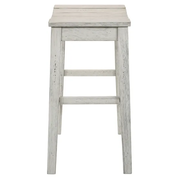 Bar Stools & Counter Height Stools-Kirkland's Home Washed Saddle Seat Counter Stools, Set Of 2 White