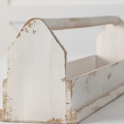 Decorative Trays-Kirkland's Home Washed Wooden Tray With Handle White