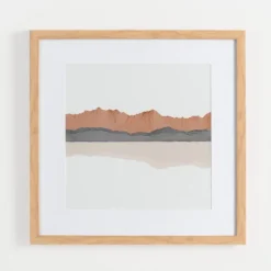 Framed Art-Kirkland's Home Watercolor Desert Range Framed Art Print White/Tan/Gray