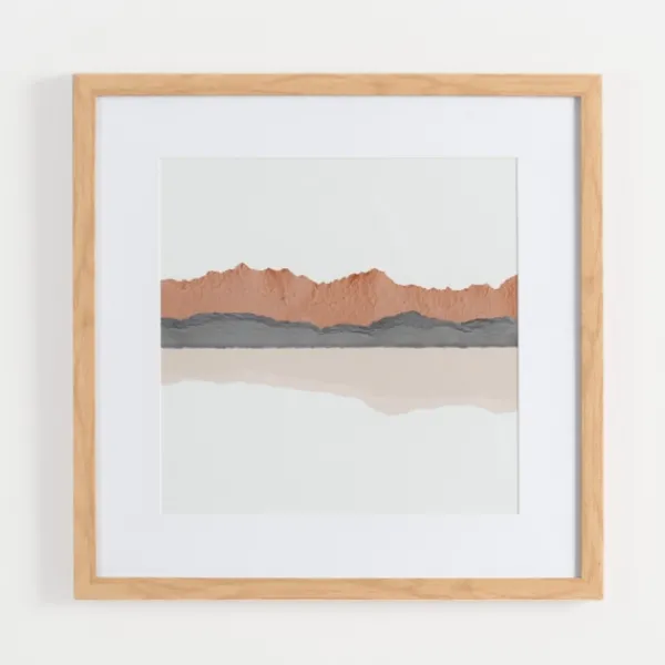 Framed Art-Kirkland's Home Watercolor Desert Range Framed Art Print White/Tan/Gray