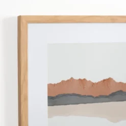 Framed Art-Kirkland's Home Watercolor Desert Range Framed Art Print White/Tan/Gray