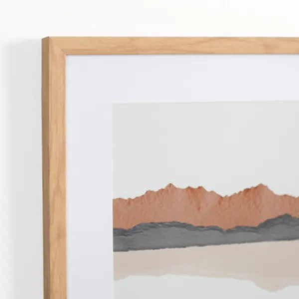 Framed Art-Kirkland's Home Watercolor Desert Range Framed Art Print White/Tan/Gray