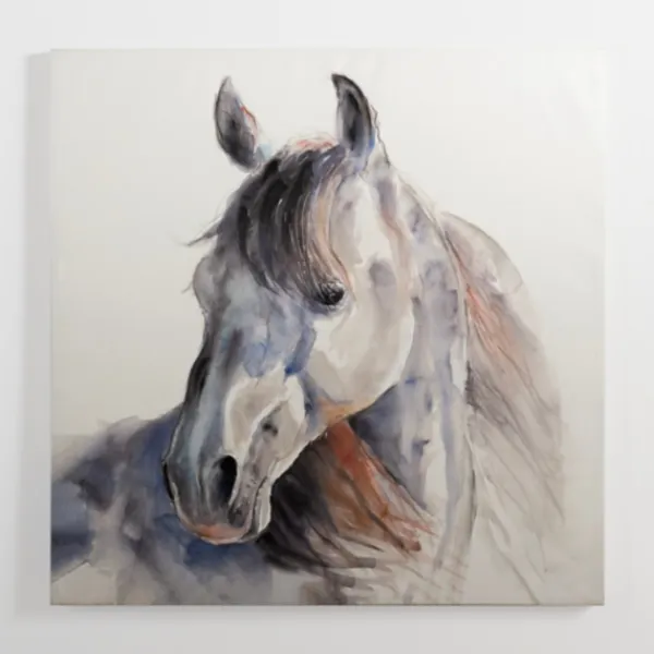 Canvas Art-Kirkland's Home Watercolor Horse Canvas Art Print Gray
