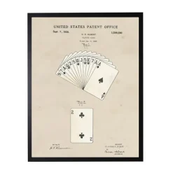 Framed Art-Kirkland's Home Watercolor Playing Cards Framed Art Print Tan