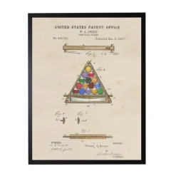 Framed Art-Kirkland's Home Watercolor Pool Ball Frame Framed Art Print Tan