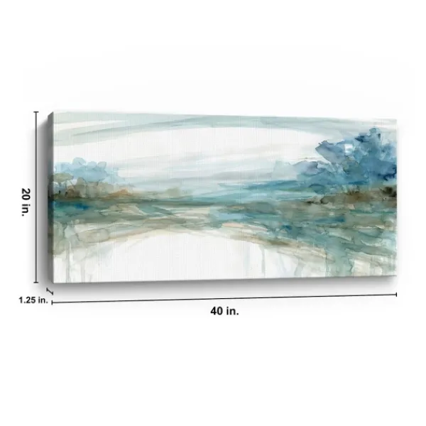 Canvas Art-Kirkland's Home Watery Treeline Giclee Canvas Art Print Blue/White