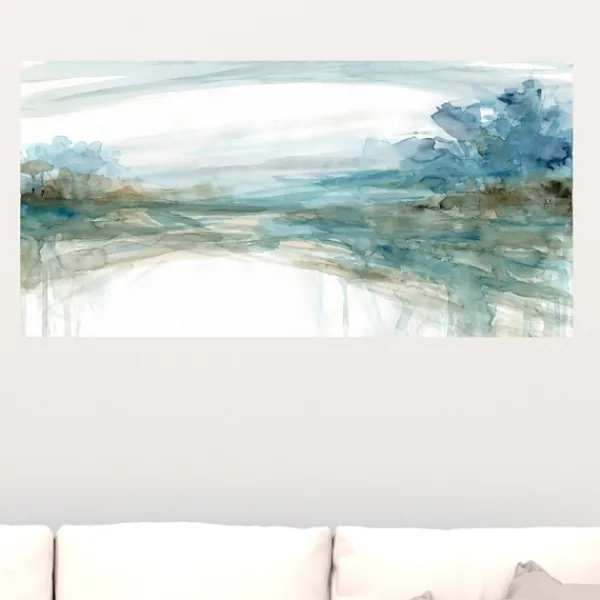 Canvas Art-Kirkland's Home Watery Treeline Giclee Canvas Art Print Blue/White