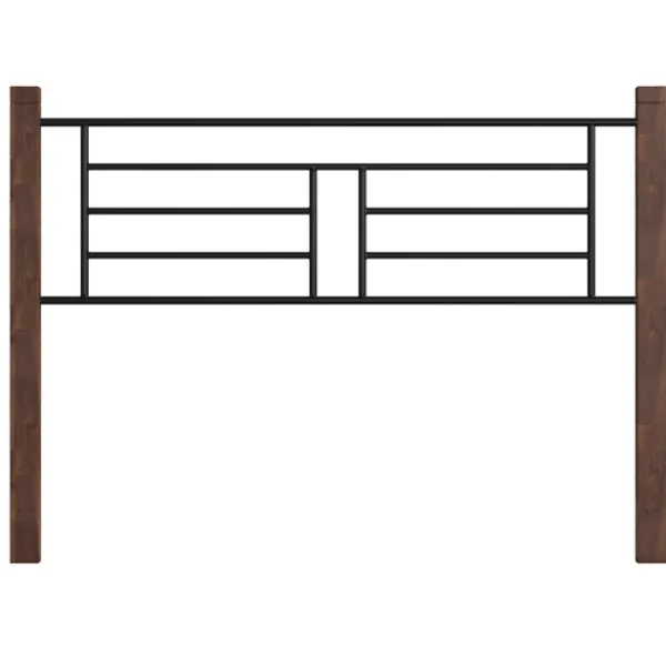 Beds & Headboards-Kirkland's Home Weathered Brown Farmhouse Queen Bed Black/Brown