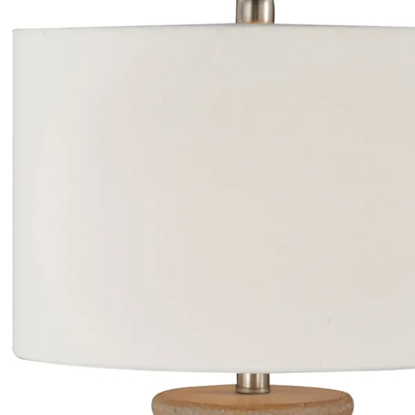 Table Lamps-Kirkland's Home Weathered Clay Ceramic Table Lamp White