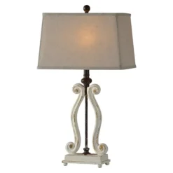 Table Lamps-Kirkland's Home Weathered Cream Harp Table Lamps, Set Of 2 Ivory