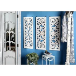 Wall Plaques-Kirkland's Home Weathered Gray Wood Panel Wall Plaques, Set Of 3 Gray/White