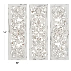 Wall Plaques-Kirkland's Home Weathered Gray Wood Panel Wall Plaques, Set Of 3 Gray/White