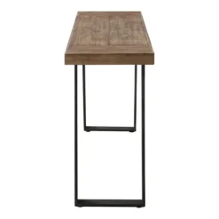 Console Tables-Kirkland's Home Weathered Oak And Metal Console Table Tan