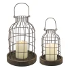 Lanterns-Kirkland's Home Weathered Wood And Metal Lanterns, Set Of 2 Brown