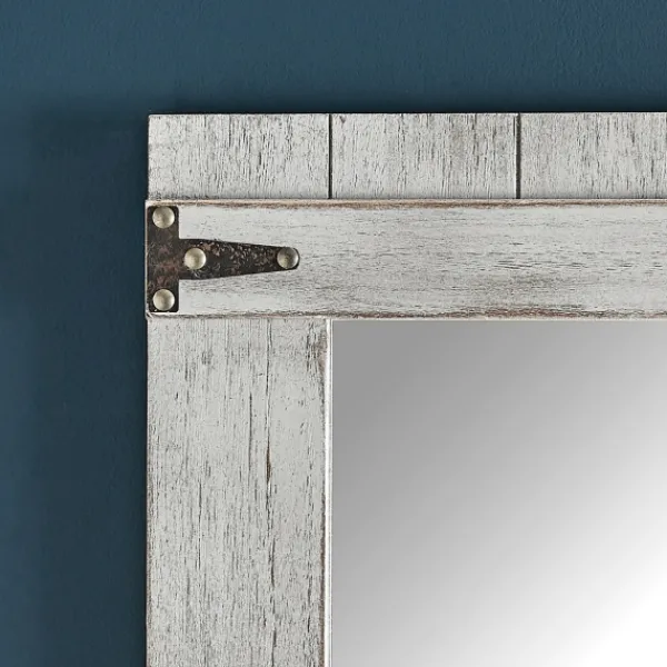 Decorative Mirrors-Kirkland's Home Weathered Wood Door Mirror, 24X32 In. Gray
