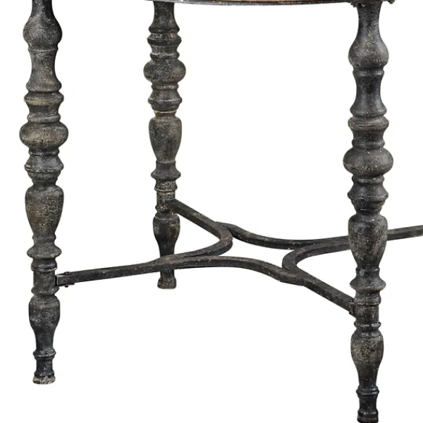 Accent & End Tables-Kirkland's Home Weathered Wood Top Rustic Metal Base Accent Table