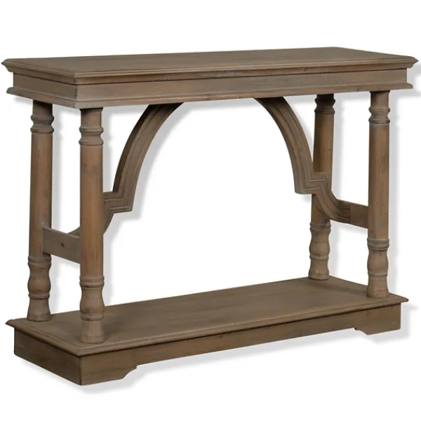 Console Tables-Kirkland's Home Weathered Wooden Trestle Console Table Brown