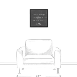 Wall Quotes & Signs-Kirkland's Home Welcome At This Table Black Framed Canvas Print Black/Gray