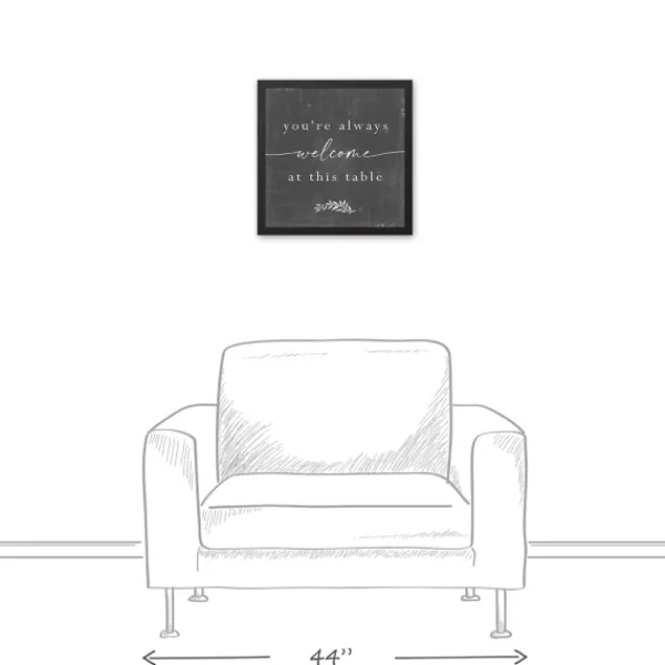 Wall Quotes & Signs-Kirkland's Home Welcome At This Table Black Framed Canvas Print Black/Gray