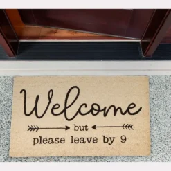 Doormats-Kirkland's Home Welcome But Leave By Nine Doormat Tan/Black