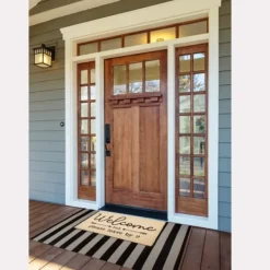 Doormats-Kirkland's Home Welcome But Leave By Nine Doormat Tan/Black