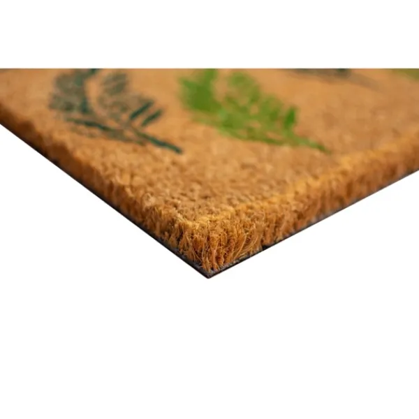 Doormats-Kirkland's Home Welcome Fern Doormat Tan/Black/Green