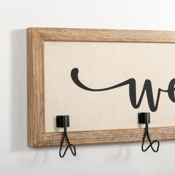 Hooks-Kirkland's Home Welcome Linen Framed Wall Hooks