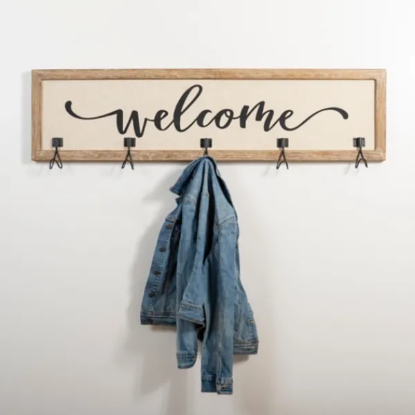 Hooks-Kirkland's Home Welcome Linen Framed Wall Hooks