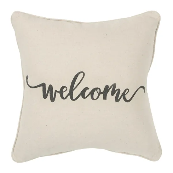 Pillows-Kirkland's Home Welcome Sentiment Accent Pillow Tan/Black