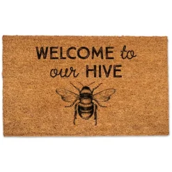Doormats-Kirkland's Home Welcome To Our Hive Doormat Tan/Black
