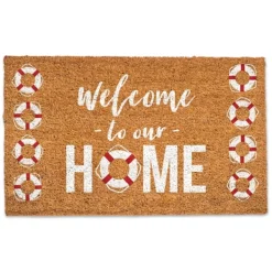 Doormats-Kirkland's Home Welcome To Our Home Nautical Doormat Tan/White/Red