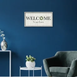 Wall Quotes & Signs-Kirkland's Home Welcome To Our Home Wreath Wall Plaque Ivory/Black