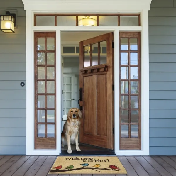 Doormats-Kirkland's Home Welcome To Our Nest Coir Doormat Tan/Black/Multi