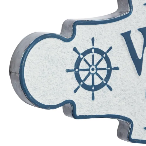 Wall Quotes & Signs-Kirkland's Home Welcome To The Beach Metal Wall Plaque White/Blue