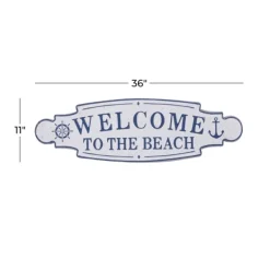Wall Quotes & Signs-Kirkland's Home Welcome To The Beach Metal Wall Plaque White/Blue
