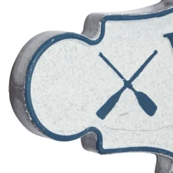 Wall Quotes & Signs-Kirkland's Home Welcome To The Lake Metal Wall Plaque White/Blue