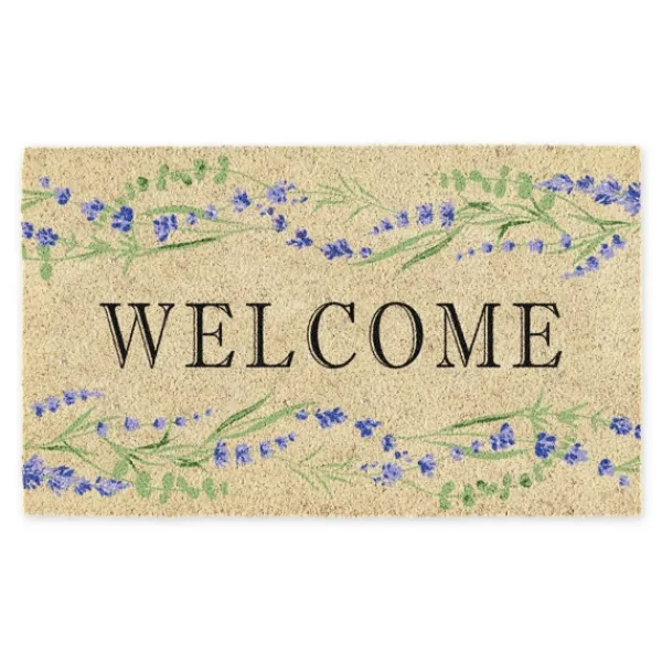 Doormats-Kirkland's Home Welcome With Lavender Doormat Tan/Purple