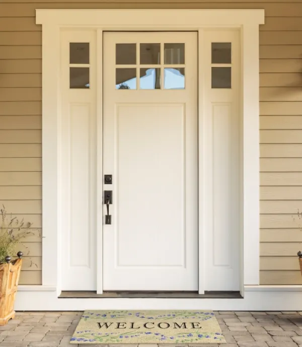 Doormats-Kirkland's Home Welcome With Lavender Doormat Tan/Purple