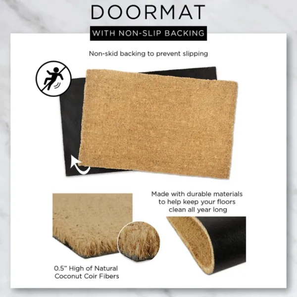 Doormats-Kirkland's Home Welcome With Lavender Doormat Tan/Purple