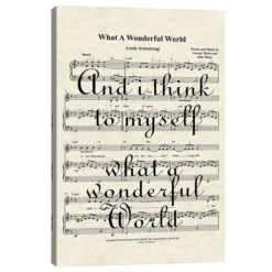 Wall Quotes & Signs-Kirkland's Home What A Wonderful World Ii Canvas Art Print White/Black