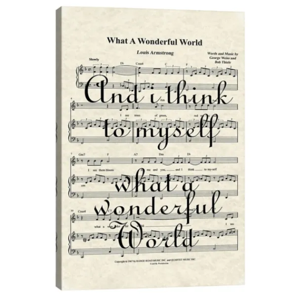 Wall Quotes & Signs-Kirkland's Home What A Wonderful World Ii Canvas Art Print White/Black