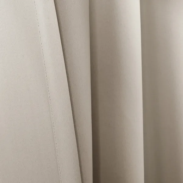 Curtains & Drapes-Kirkland's Home Wheat Back Tab Blackout Curtain Panel Set, 84 In. Tan