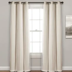 Curtains & Drapes-Kirkland's Home Wheat Curtain Panel Set With Overlay, 120 In. Ivory
