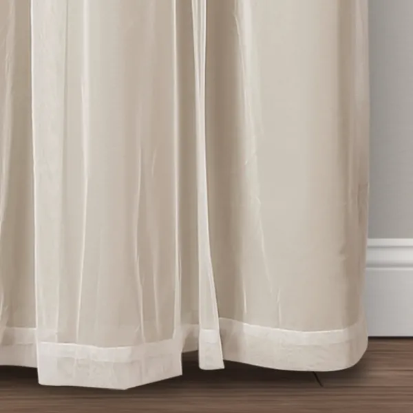Curtains & Drapes-Kirkland's Home Wheat Curtain Panel Set With Overlay, 120 In. Ivory