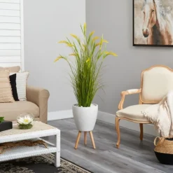 Trees & Topiaries-Kirkland's Home Wheat Grass In White Planter